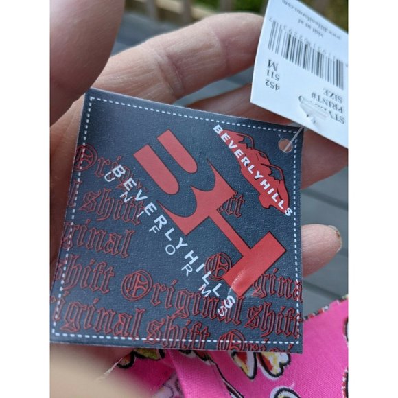 Beverly Hill Uniform Scrub Top med New Nursing Medical Pink Paisley  V Neck - Picture 4 of 4